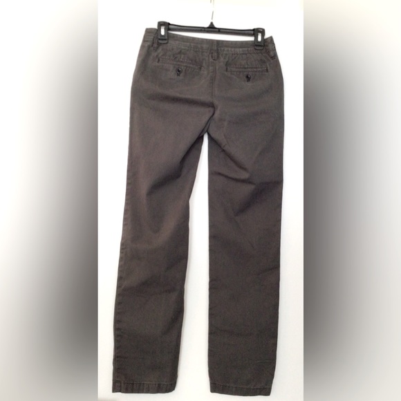 EDDIE BAUER Earthy Charcoal Cotton Straight Cut Pants - US 2 - Picture 2 of 5